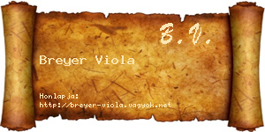 Breyer Viola névjegykártya
